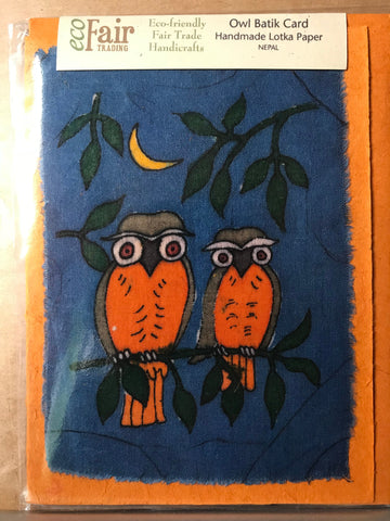 Owl Batik Greeting Cards